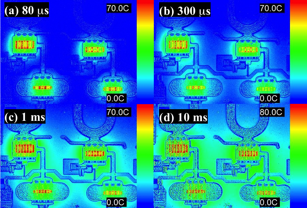 氮化鎵（GaN）MMIC（單片微波集成電路）的熱圖